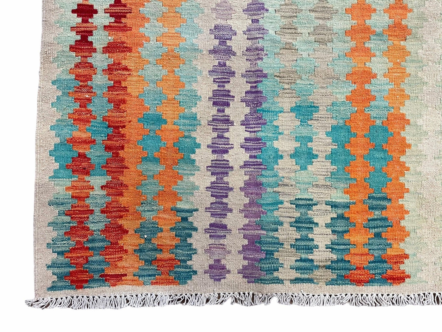 Colorful Kilim Rug 6x8 Turkish Flat Weave Wool Kilim Handmade Anatolian