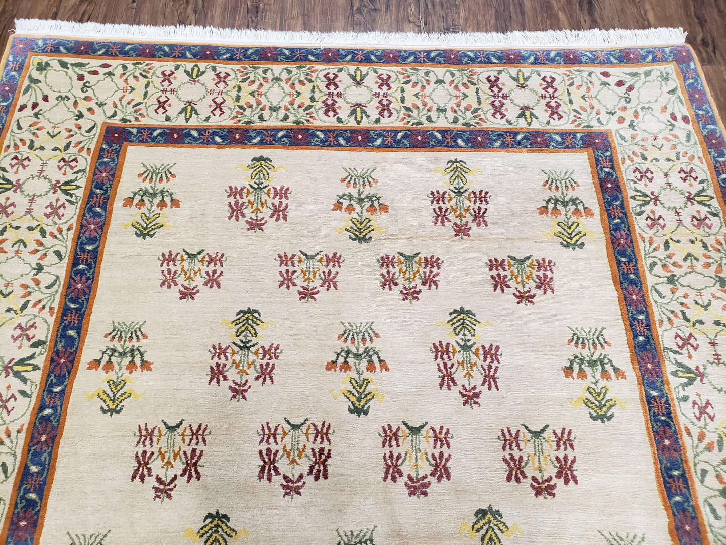 Tufenkian Tibetan Nepalese Rug Hand Knotted Wool Vintage Area Rug 5.9 By 8.6 Feet