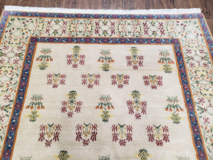 Tufenkian Tibetan Nepalese Rug Hand Knotted Wool Vintage Area Rug 5.9 By 8.6 Feet