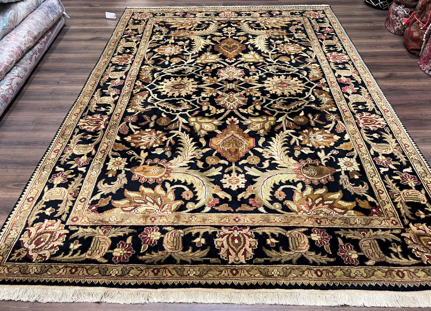 Indo Mahal Sultanabad Rug 8x11 Vintage Handmade Wool Floral Oriental Carpet