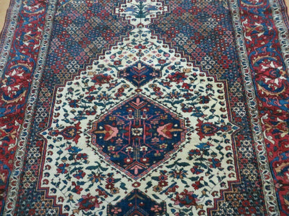 Turkish Floral Oriental Medallion Wool Rug 4x7 Vintage Handmade Vegetable Dye