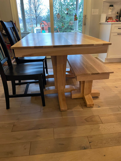 Solid Wood Dining Table Terresa Style Custom Made In Maple Or Oak
