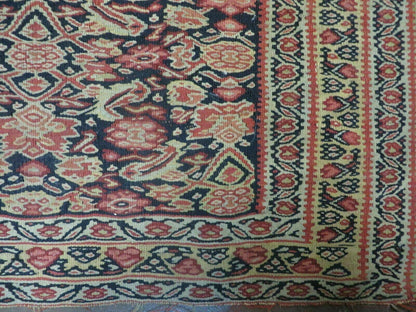 Antique Turkish Kilim Rug Soumak Flat Weave Two Sided Tribal Wool 50x78 Inches