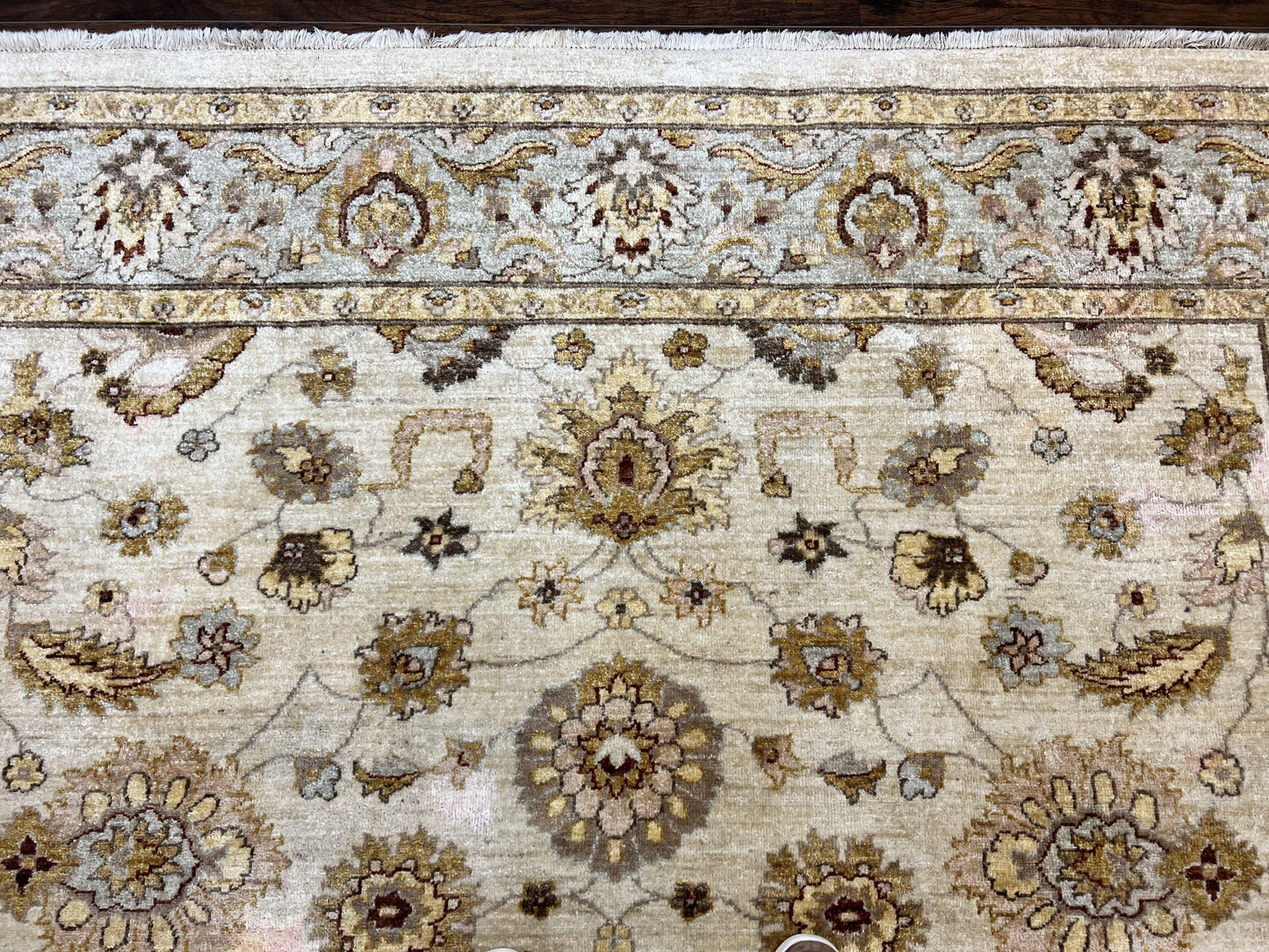 Peshawar Rug 8x10, Oushak Rug, Neutral Colors Hand Knotted Farmhouse Rug