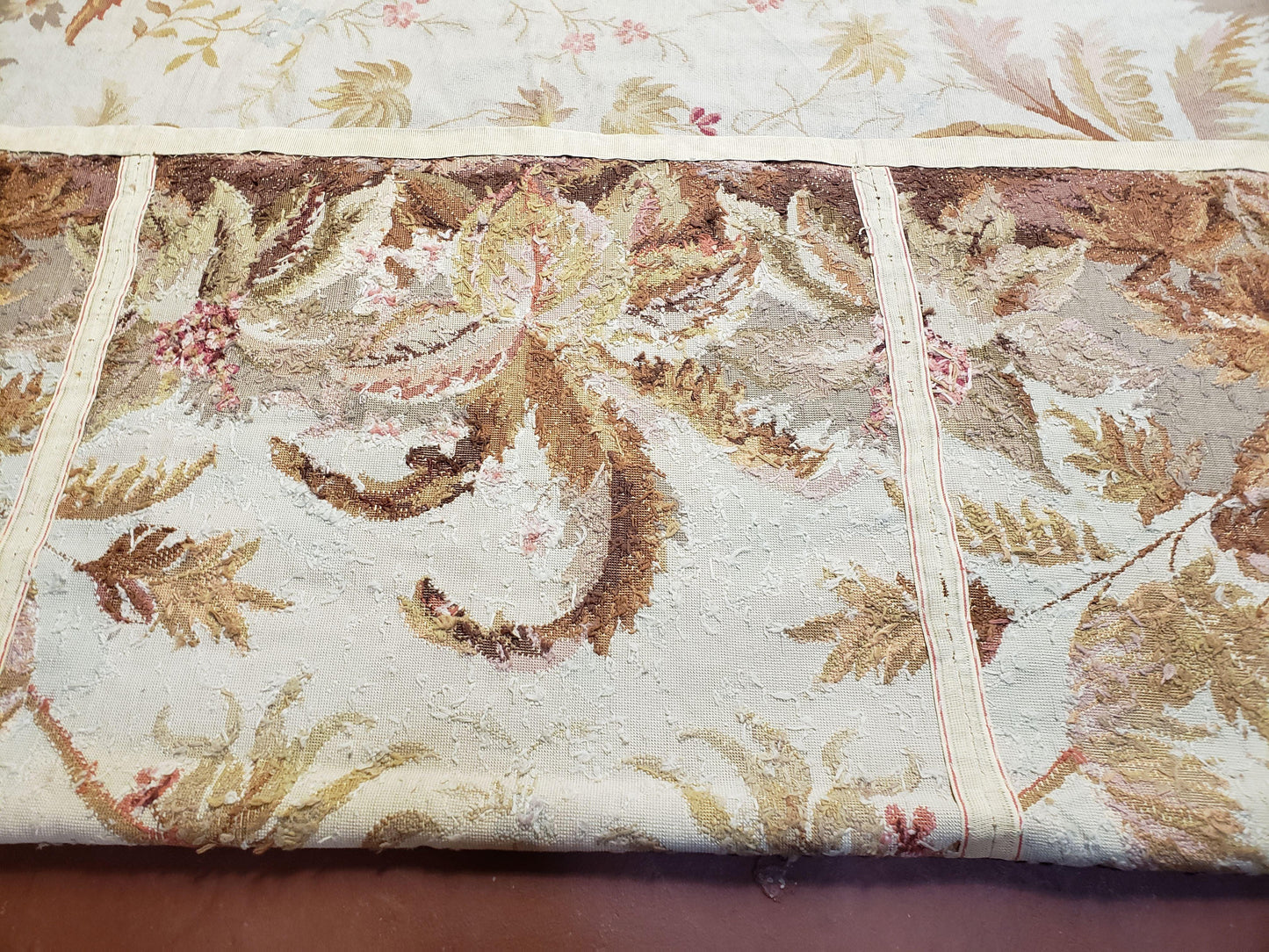 Needlepoint Rug Floral Beige Handmade Premium Wool New Area Rug 8x10