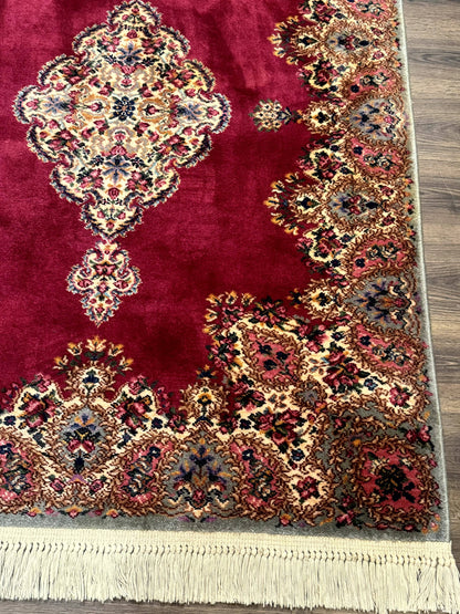 Karastan Rug 4x6 Red Medallion Kirman #762, Wool Vintage Original 700 Series