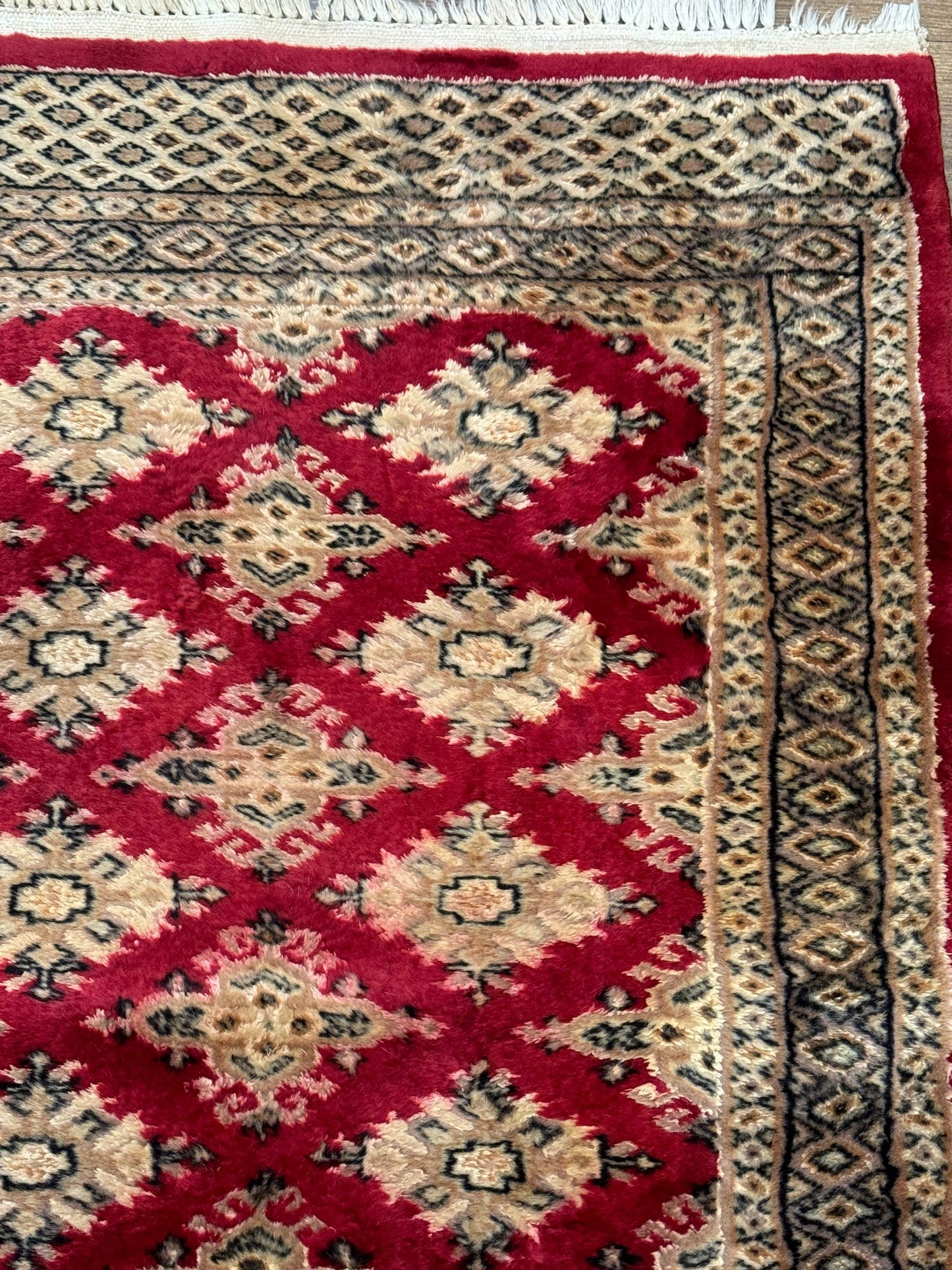 Pakistani Runner Rug 2.8 x 7.6, Red Turkoman Bokhara Runner