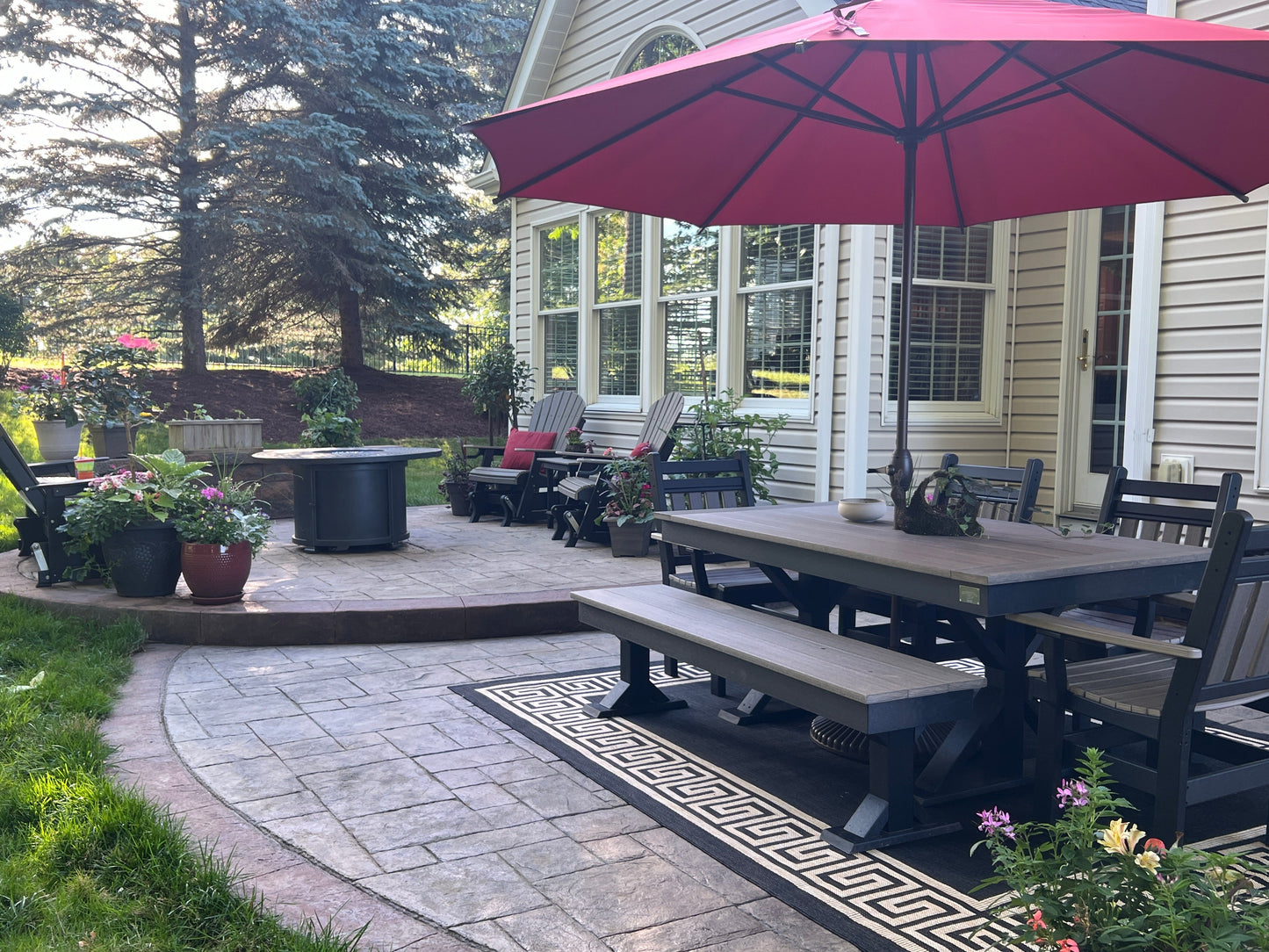 Trestle X Outdoor Bench All Weather HDPE Patio Seating For Outdoors