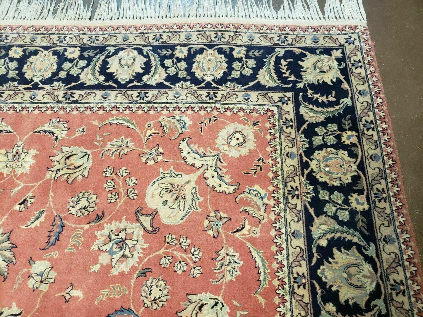Vintage Oriental Floral Handmade Wool Rug 6x9 Feet With Vegetable Dyes Red