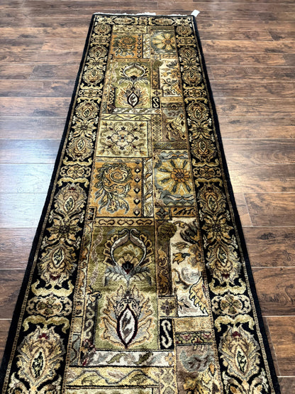 Indian Runner Rug 3x14, Panel Design, Oriental Carpet for Hallway