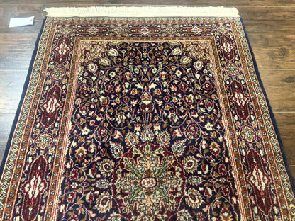 Indo Kashmiri Rug 3x5, Navy Blue, Very Fine 400 KPSI, Pair B