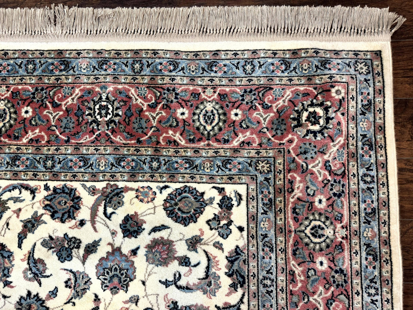 Karastan Rug Ivory Rose Kashan Wool Pile Vintage 8.8 x 12 Original 700 Series Rare