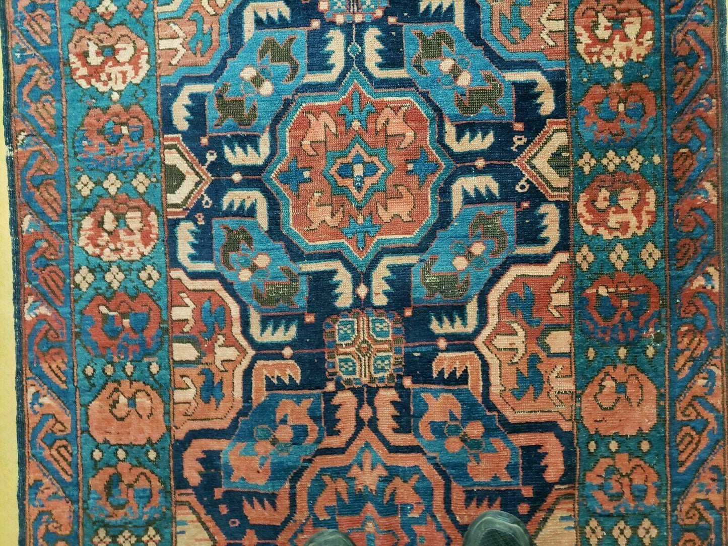 Caucasian Seychor Rug Handmade Wool Carpet Vintage Antique 1900 Organic Dye