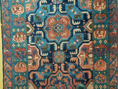 Caucasian Seychor Rug Handmade Wool Carpet Vintage Antique 1900 Organic Dye