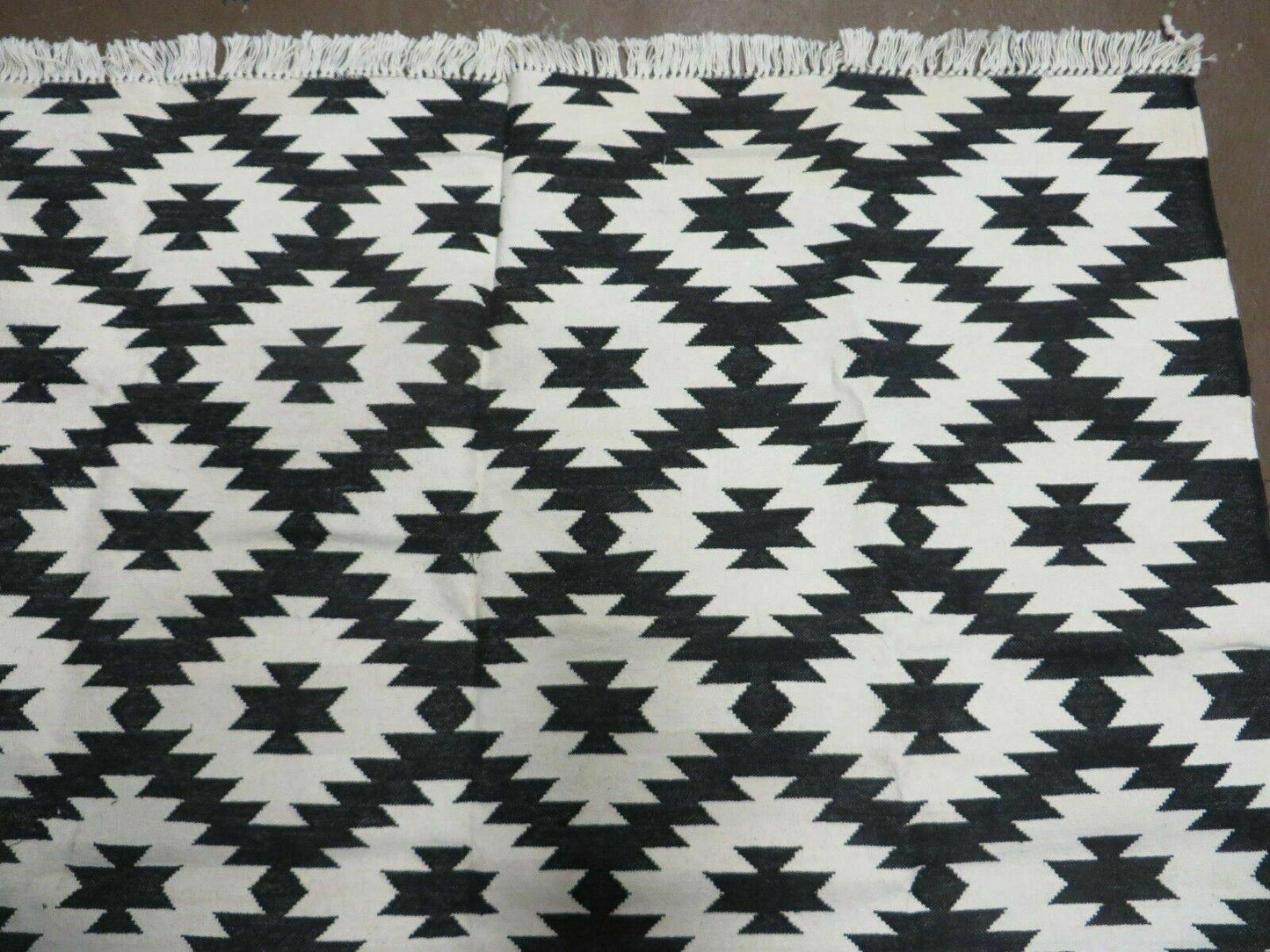 Hand Woven Wool Rug 4 Ft By 6 Ft Kilim Dhurrie Modern Oriental Area Rug Reversible