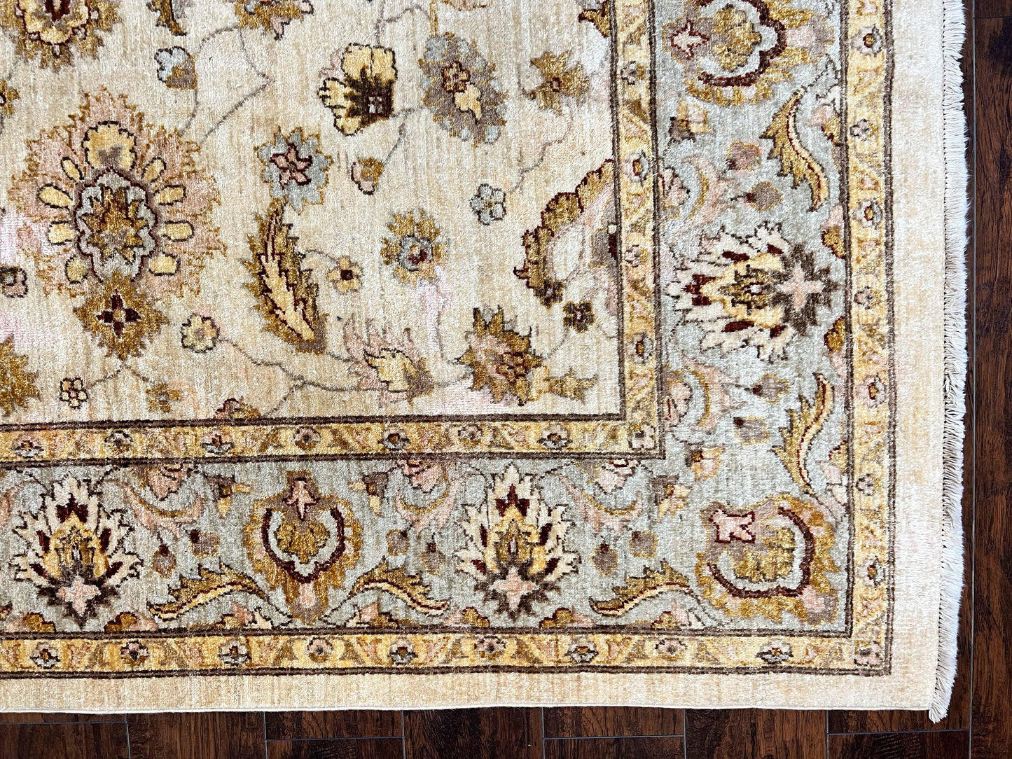 Peshawar Rug 8x10, Oushak Rug, Neutral Colors Hand Knotted Farmhouse Rug