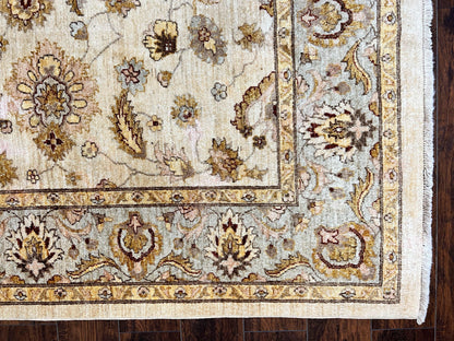 Peshawar Rug 8x10, Oushak Rug, Neutral Colors Hand Knotted Farmhouse Rug