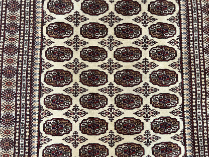 Pakistani Turkoman Rug 6x9 Hand Knotted Wool Oriental Carpet Yamud Bohemian Bokhara Rug