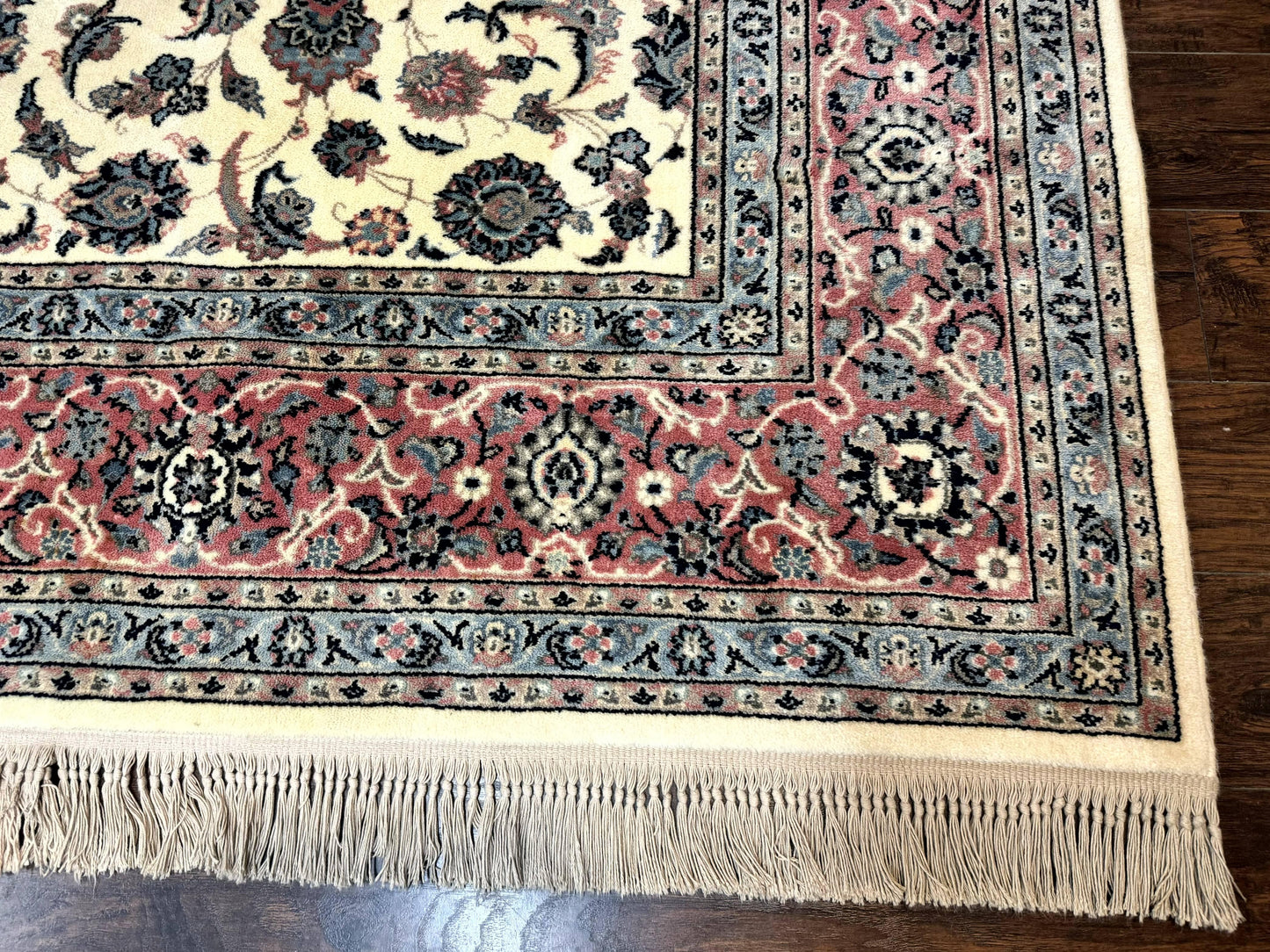 Karastan Rug Ivory Rose Kashan Wool Pile Vintage 8.8 x 12 Original 700 Series Rare