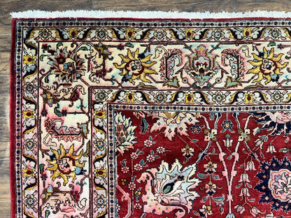 Persian Tabriz Rug 10x12 Floral Allover Handmade Vintage Wool Carpet