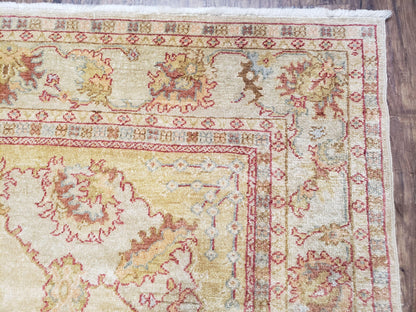 Turkish Oushak Rug Hand Knotted Wool 6x9 Vintage Area Rug
