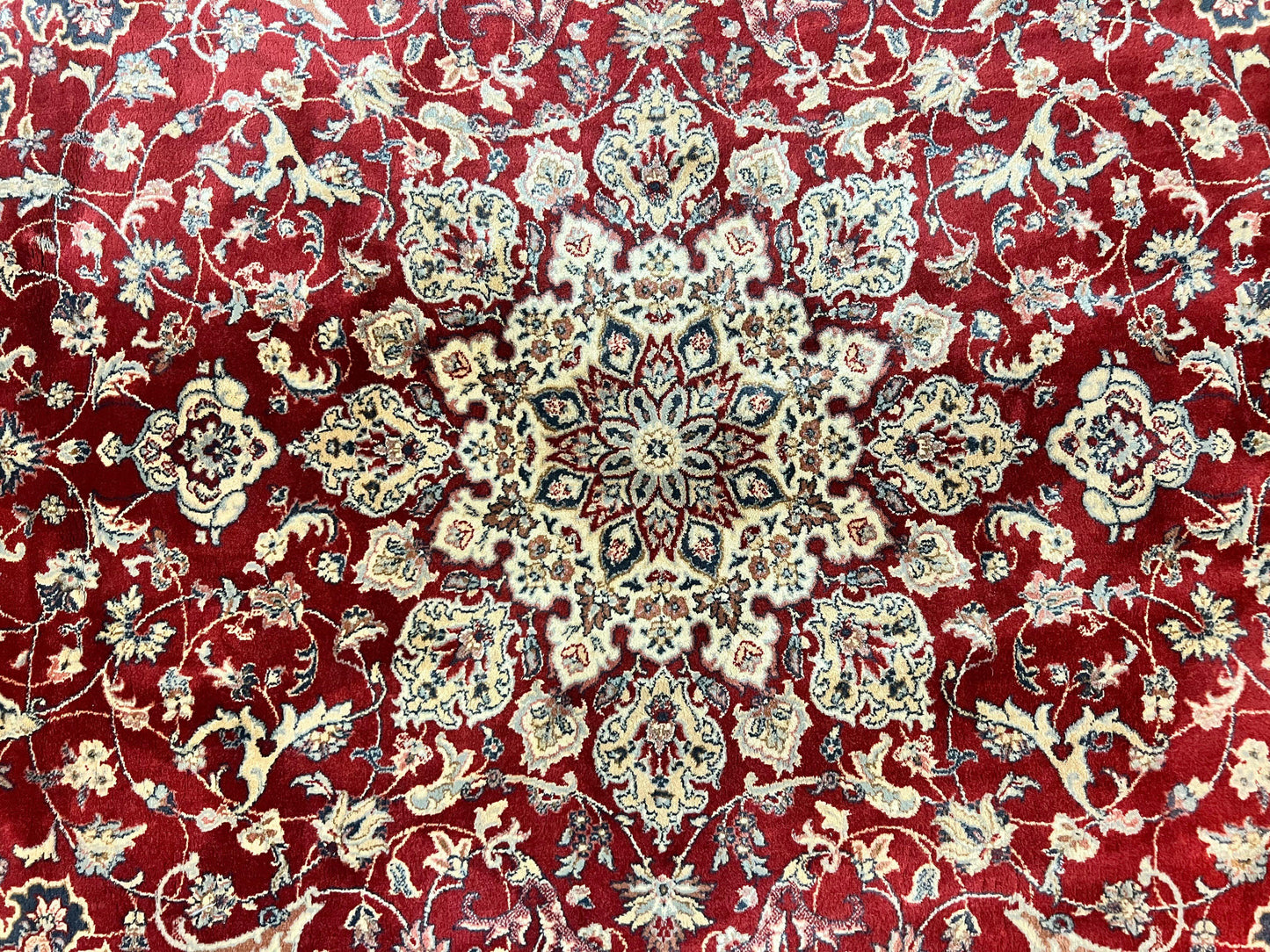 Floral Medallion Wool Rug 5.6x8 Vintage Oriental Taj Mahal Belgium Power Loomed