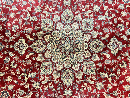 Floral Medallion Wool Rug 5.6x8 Vintage Oriental Taj Mahal Belgium Power Loomed
