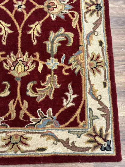 Floral Wool Rug 3x5 In Dark Red Safavieh Heritage Collection Pair B