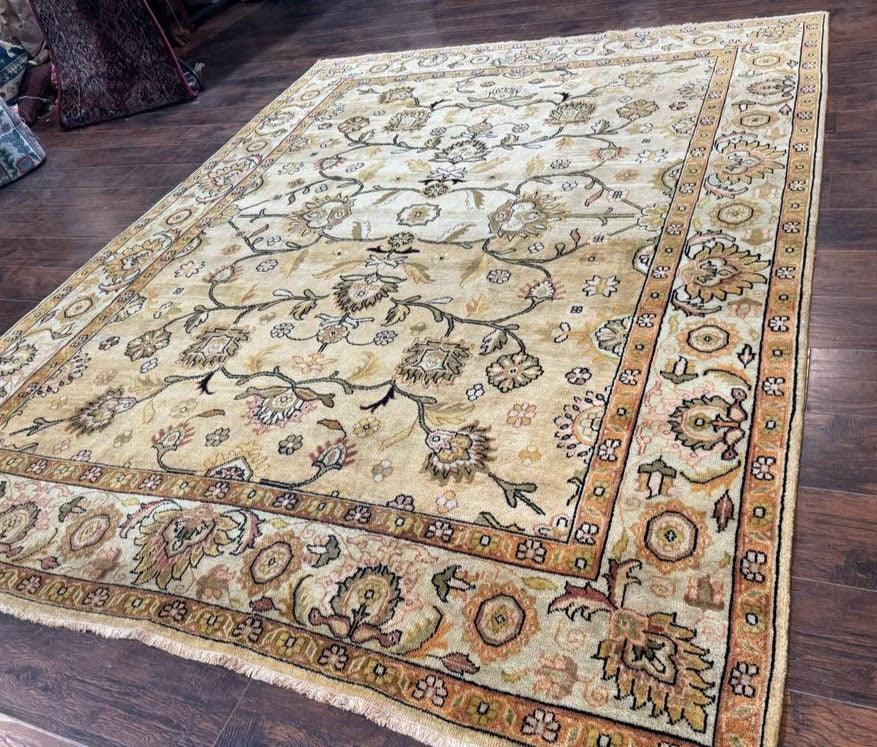 Turkish Oushak Rug 8x10 Vintage Wool Carpet Hand Knotted Deluxe Classic