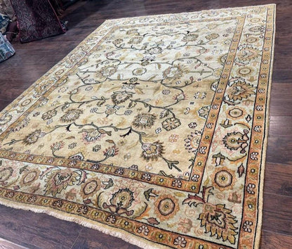 Turkish Oushak Rug 8x10 Vintage Wool Carpet Hand Knotted Deluxe Classic