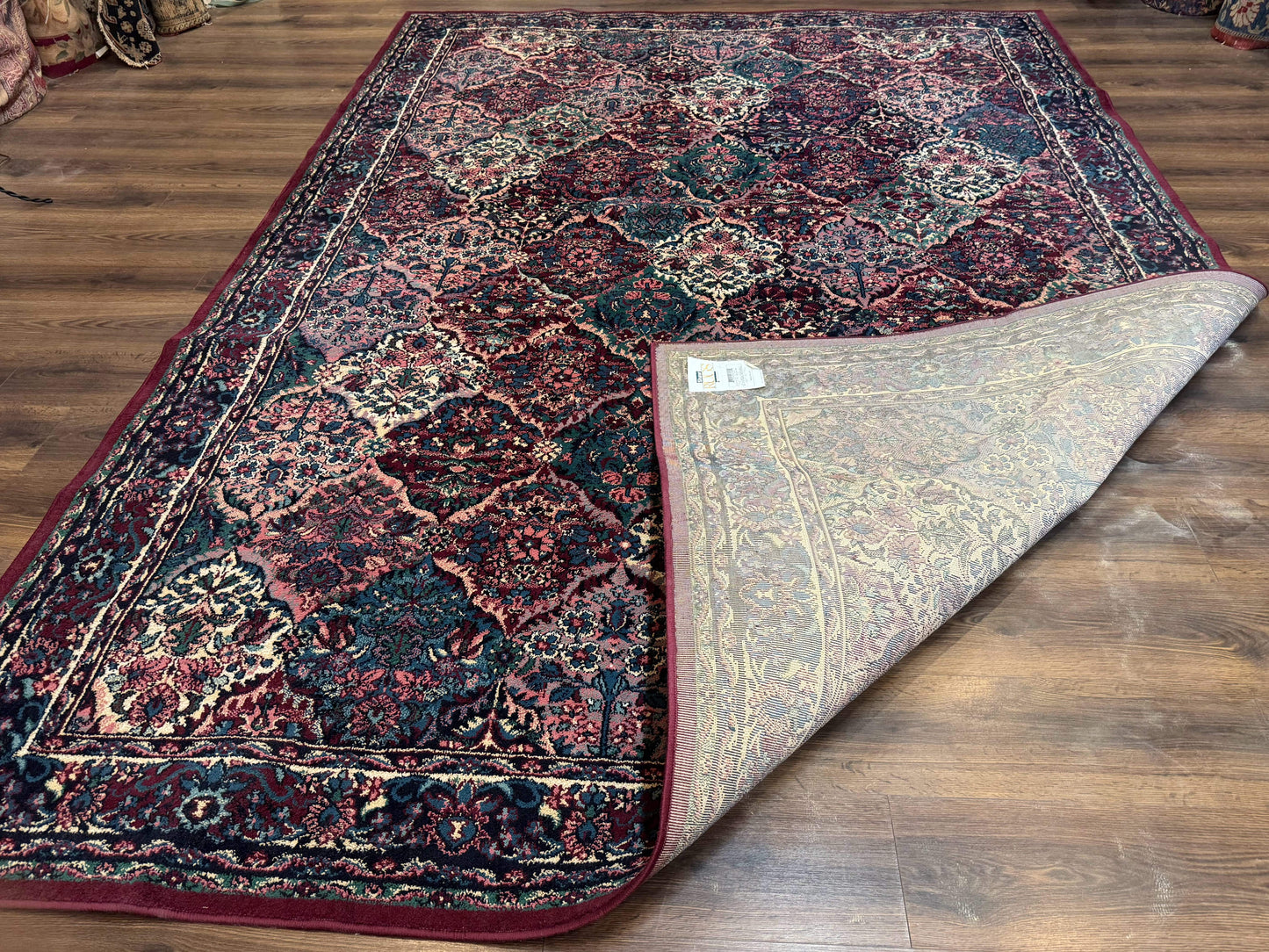 Multicolor Panel Kirman Rug 8x11