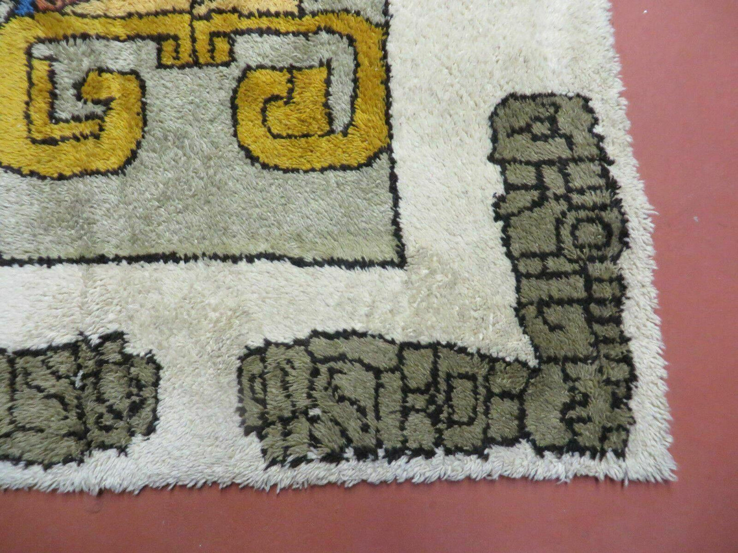 Hand Knotted Wool Rug Vintage Prince Motif Tribal Nomadic Shag 4 By 7