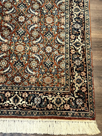 Indo Persian Bijar Rug 3x5 Red Navy Wool