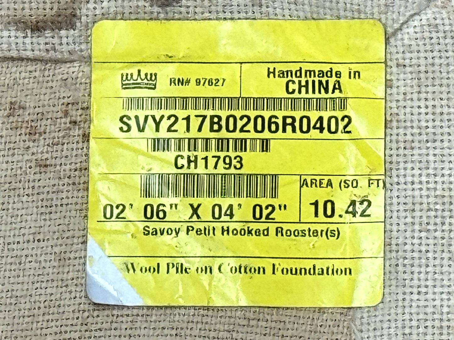 Small Vintage Hooked Rug Roosters Handmade Wool Area Rug Decor Accent