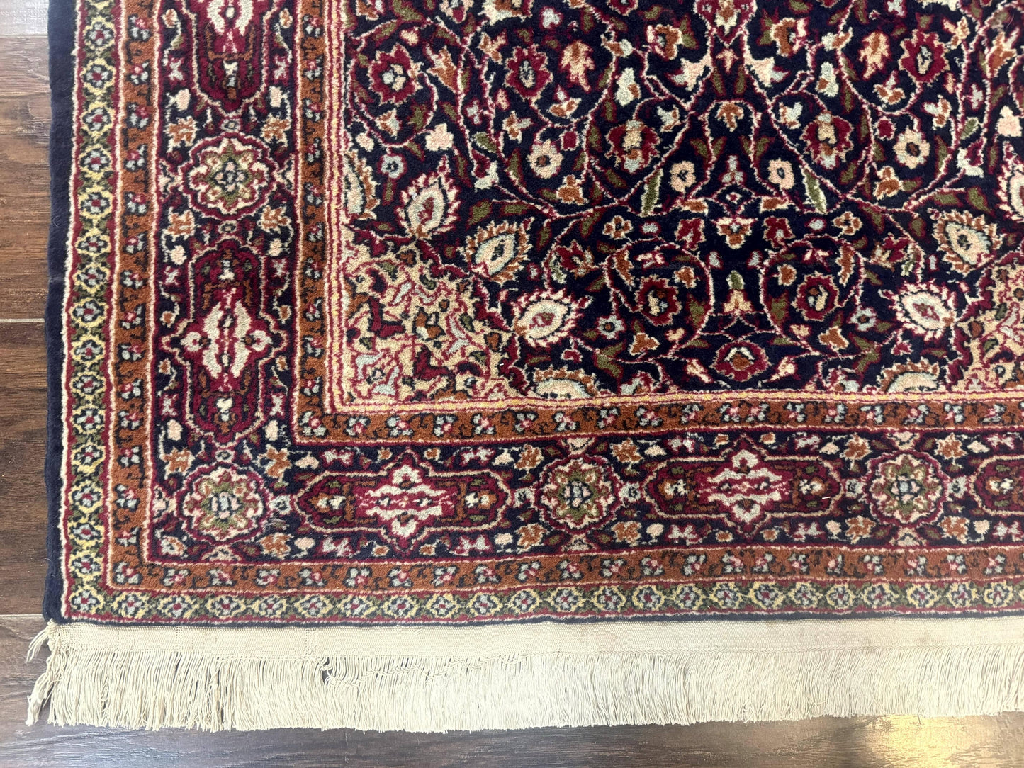 Indo Kashmiri Rug 3x5, Navy Blue, Very Fine 400 KPSI, Pair B