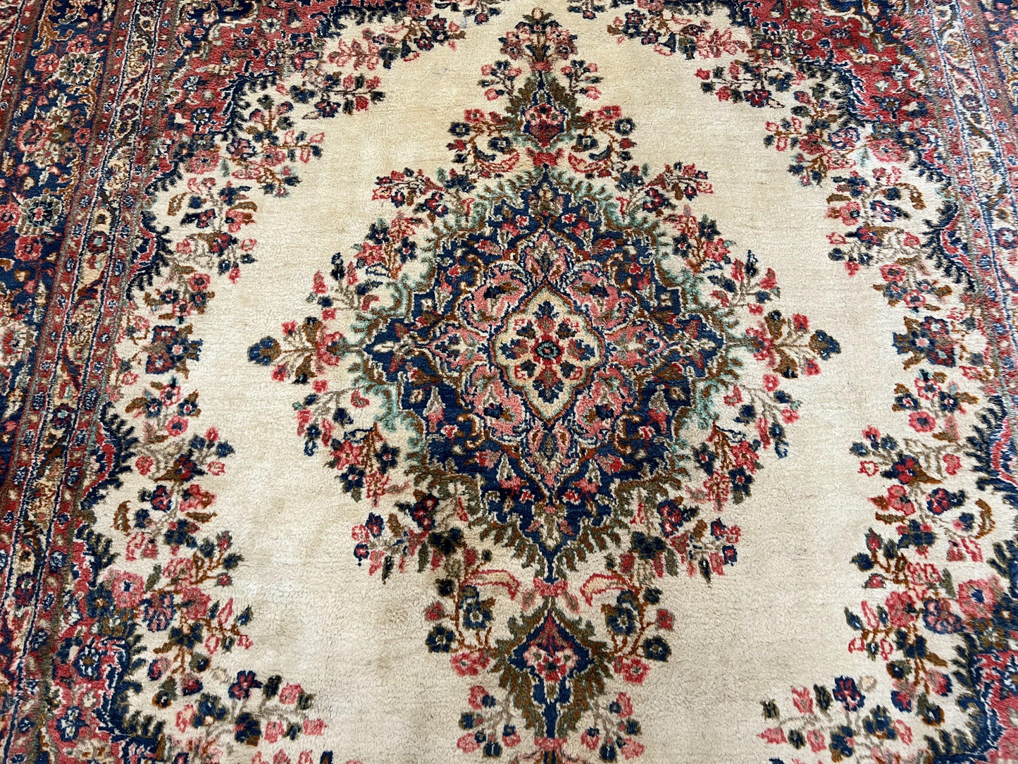 Persian Rug Hand Knotted Wool Hamadan 9x10 Antique Oriental Carpet