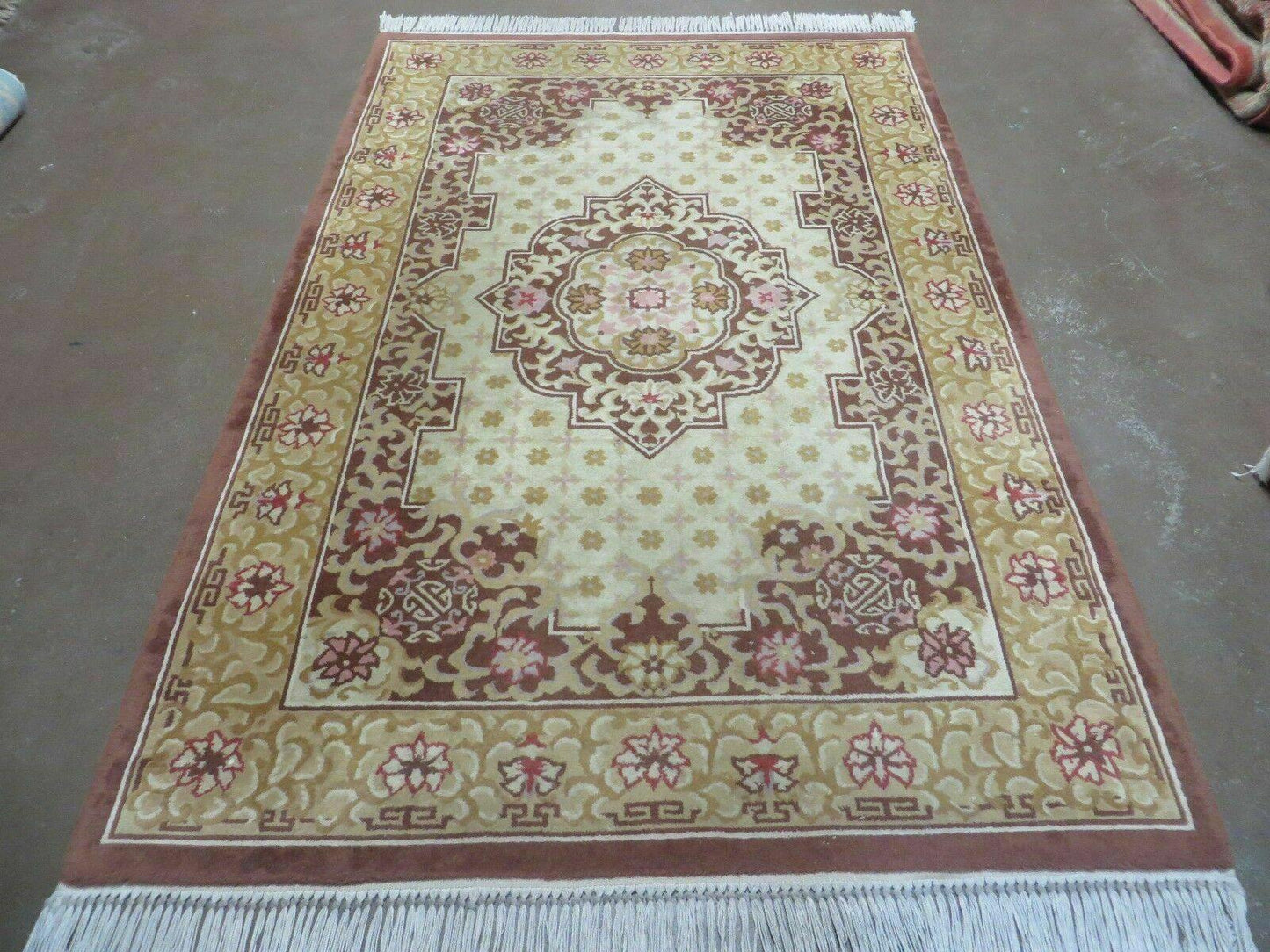 Vintage Chinese Wool Rug 4x6