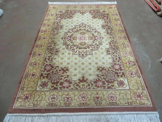 Vintage Chinese Wool Rug 4x6