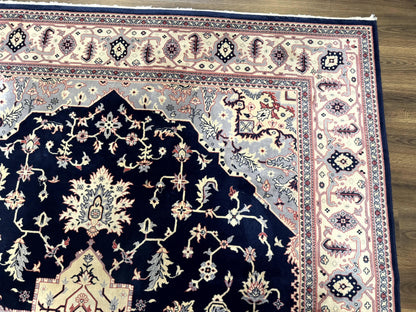 Karastan Rug Navy Serapi Kara Shah Wool Rug 8x11 Vintage Area Rug
