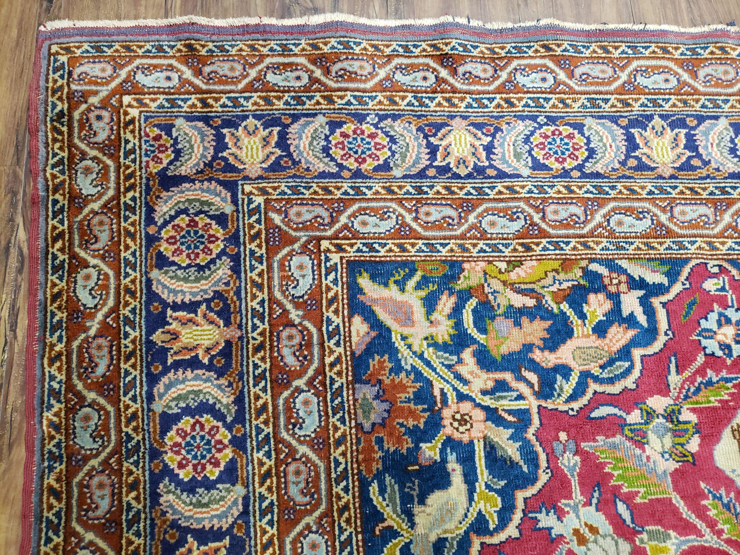 Turkish Sivas Area Rug Hand Knotted 8x11 Vintage Red Wool Oriental Carpet