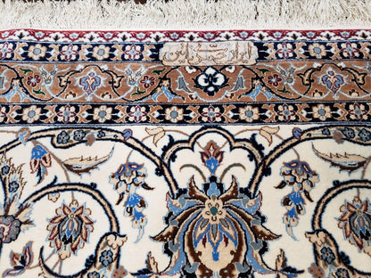 Persian Nain Rug 11x15 – Wool on Silk, Hand-Knotted, Signed Masterpiece
