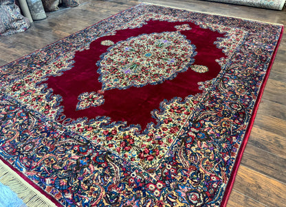 Karastan Rug 8.8 x 12 - Red Floral Kirman - Wool Pile Carpet