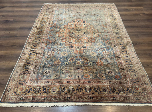 Silk Turkish Kayseri Rug 5x7, Light Blue