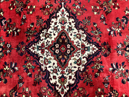Persian Bibikabad Rug 11x18 Palace Size Red Wool Handmade Large Carpet With Floral Medallion