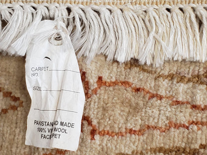 Oushak Rug 8x10 Vintage Hand Knotted Wool Beige Tan Pakistani Peshawar