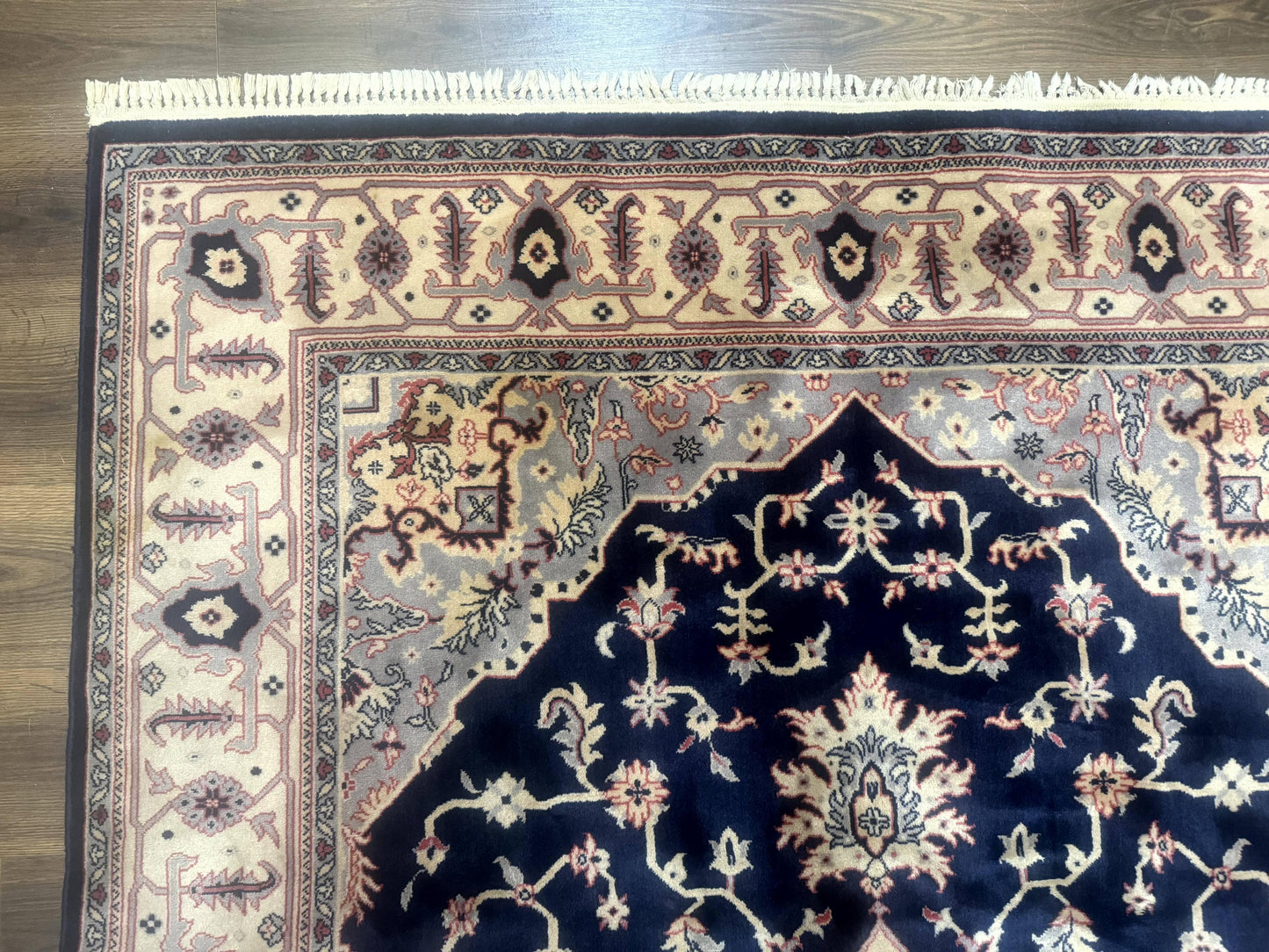 Karastan Navy Serapi Kara Shah Wool Rug Vintage Area Rug