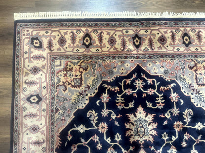 Karastan Navy Serapi Kara Shah Wool Rug Vintage Area Rug