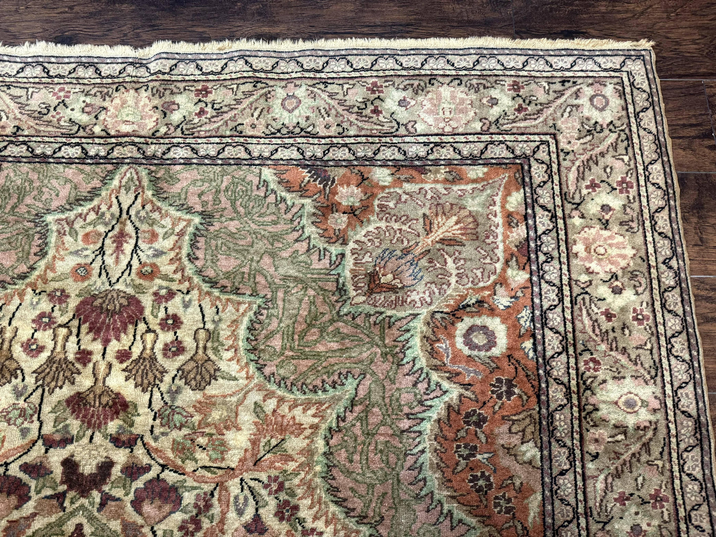 Antique Turkish Kayseri Rug 7x10 Hand Knotted Wool Area Rug