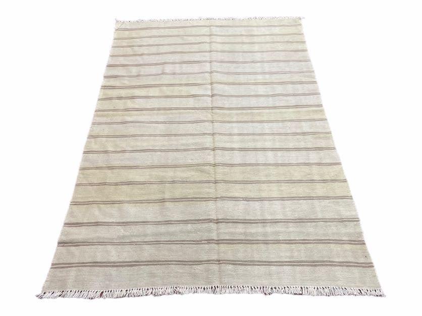 Turkish Kilim Rug 5x8 Hand Knotted Wool Flatweave Southwestern Gray