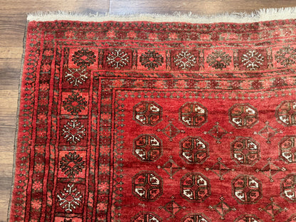 Antique Persian Turkoman Rug 5x6, Red